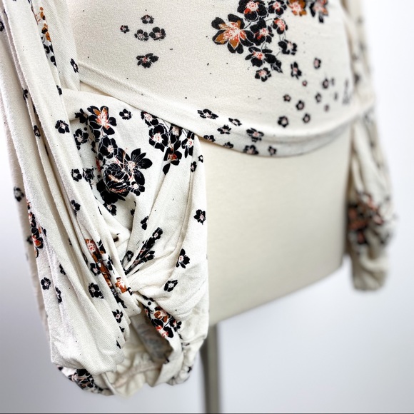 NEW Free People To The Tropics Bodycon Top Cream Tea Floral Print Size XS - Picture 7 of 13